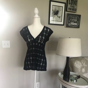 Eyeshadow Sheer Navy Shirt Size Small